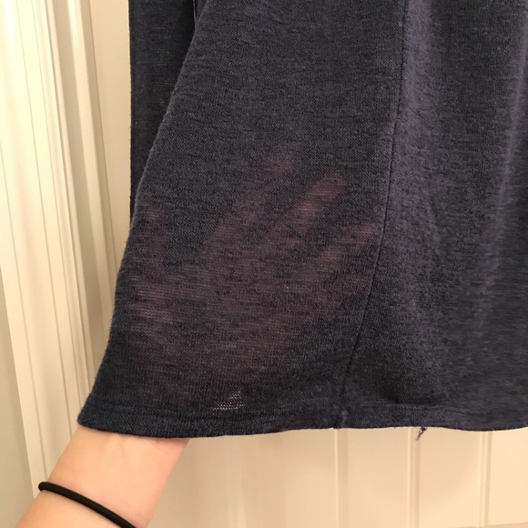 belk Sweaters Chip Pepper Navy And White Lace Sweatertop Poshmark